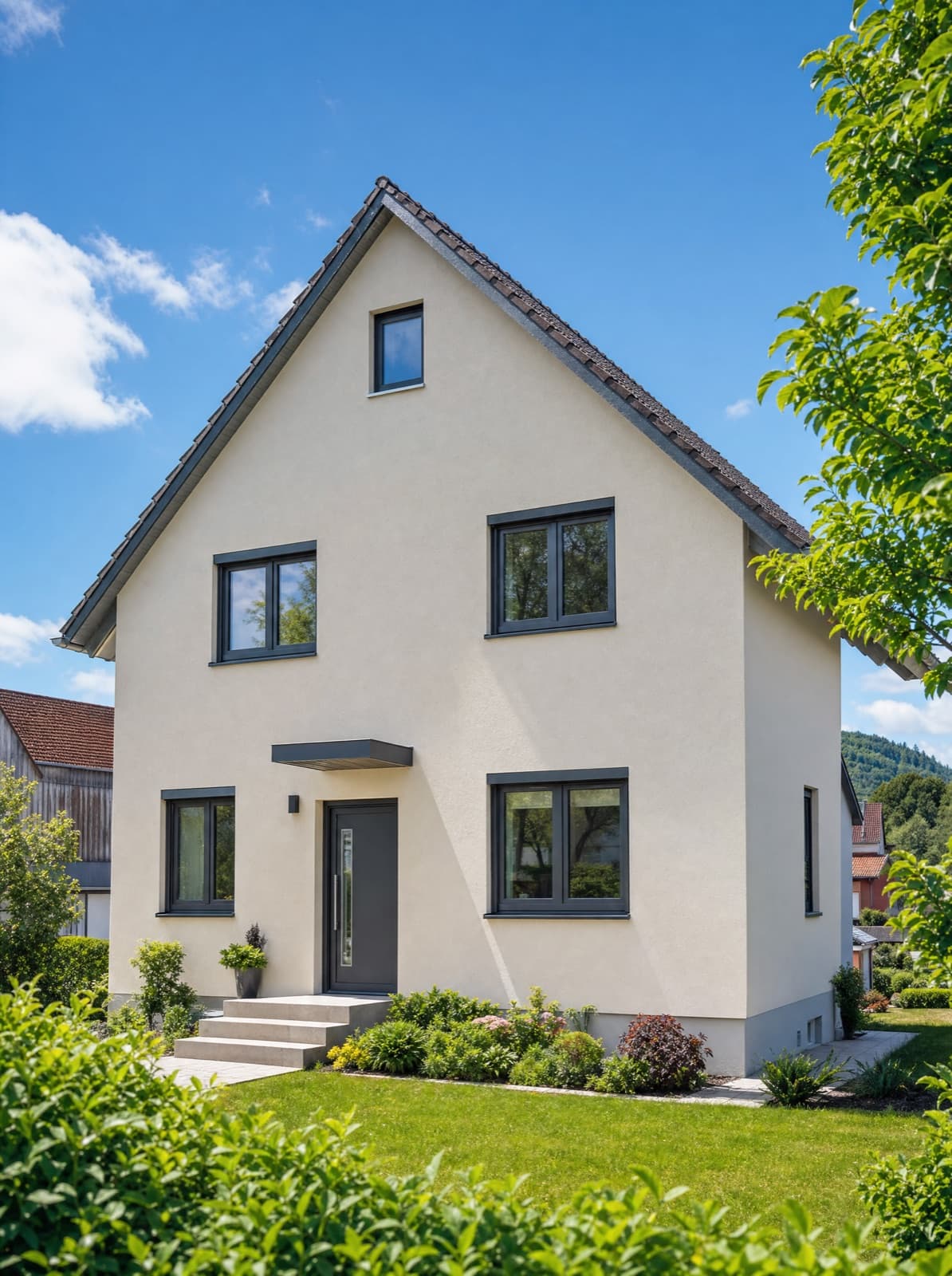 Fassade — Einfamilienhaus, Visualisierung einer Sanierung von Malerbetrieb Schwab